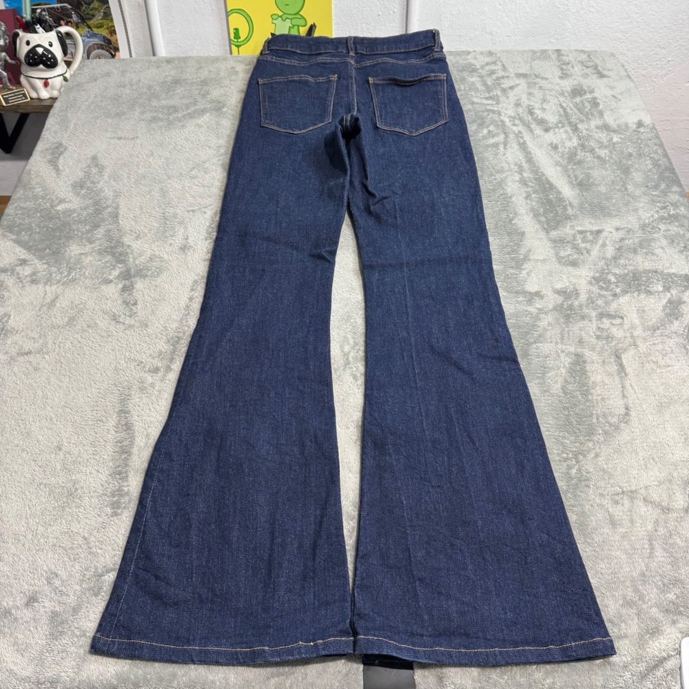 Zara Womens High Rise Flare Jeans Dark Wash Denim Y2K Bell Bottoms Size 4‎ 26